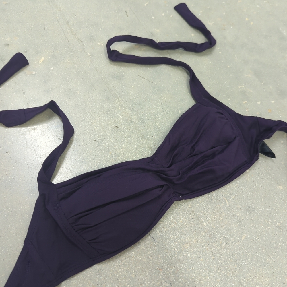 Bisou Bisou Purple Halter Bikini Top